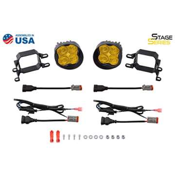 Diode Dynamics SS3 LED Fog Light Kit compatible with Toyota 4Runner 2014-2024, Yellow SAE Fog Sport