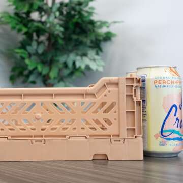 Collapsible Storage Box, Foldable Crate Organizer Bin with Handle, Stackable Crates for Home Organization (Peach-Lilac-LightGray, 4L - 3-Pack)