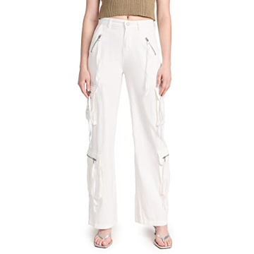 [BLANKNYC] Womens Luxury Clothing Rib Cage Wide Leg Oversized Cargo Pants, Comfortable & Stylish, Cr...