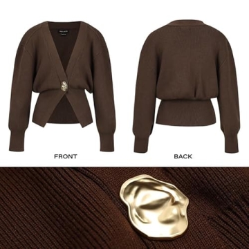 URBAN REVIVO Women's V-Neck Cardigan - Stylish Comfort