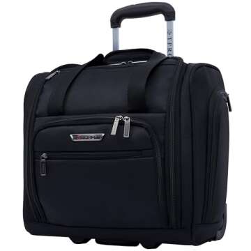 TPRC Smart Under Seat Carry-On Luggage with USB Charging Port, Black, Underseater 15-Inch