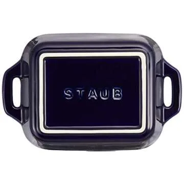 staub Dish 40508-583 Rectangular Dish, Gran Blue, 5.5 x 4.3 inches (14 x 11 cm), Ceramic Au Gratin Dish, Oven Safe and Microwave Safe