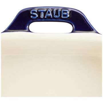 staub Dish 40508-583 Rectangular Dish, Gran Blue, 5.5 x 4.3 inches (14 x 11 cm), Ceramic Au Gratin Dish, Oven Safe and Microwave Safe