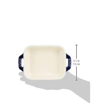staub Dish 40508-583 Rectangular Dish, Gran Blue, 5.5 x 4.3 inches (14 x 11 cm), Ceramic Au Gratin Dish, Oven Safe and Microwave Safe