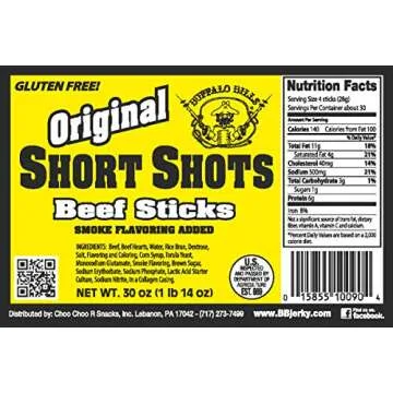 Buffalo Bills Original Short Shots Beef Sticks - 105-120 in Bag