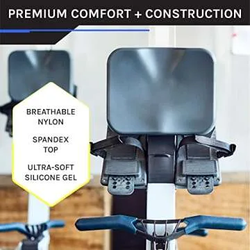 Domain Cycling Bike Seat Cushion for Recumbent Bike - Pad Gel Exercise Bike Seat Cover for Recumbent Bike Seat, Stationary Spin Bicycle Seat, Women and Men, 39.37 x 29.21 cm