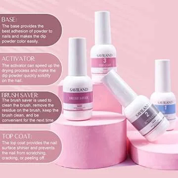 Saviland 29 Pcs Dip Powder Nail Starter Kit, 20 Fall Colors Nude Pink Brown Golden Powder Nail Dipping Liquid Set Recycling Tray with Base Top Coat Activator for French Nail Art Manicure DIY Salon