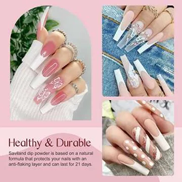 Saviland 29 Pcs Dip Powder Nail Starter Kit, 20 Fall Colors Nude Pink Brown Golden Powder Nail Dipping Liquid Set Recycling Tray with Base Top Coat Activator for French Nail Art Manicure DIY Salon