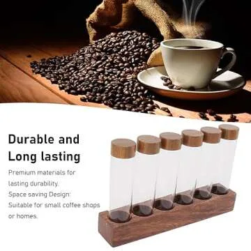 Elegant Coffee Bean Storage Tubes with Wooden Stand