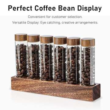 Elegant Coffee Bean Storage Tubes with Wooden Stand