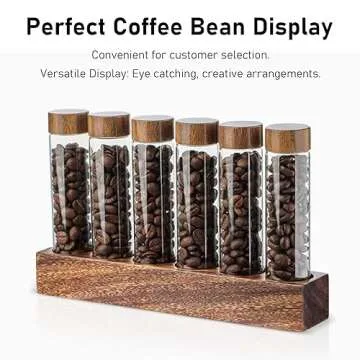 Elegant Coffee Bean Storage Tubes with Wooden Stand