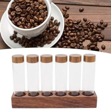 Elegant Coffee Bean Storage Tubes with Wooden Stand