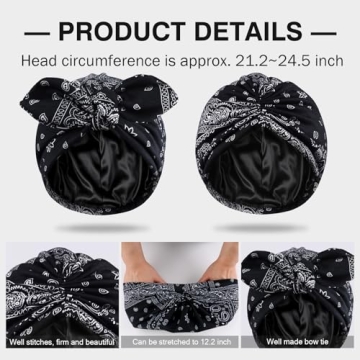 Stylish Ababalaya Satin Lined Turbans for Hair Protection
