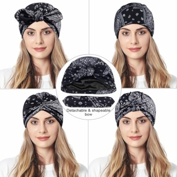 Stylish Ababalaya Satin Lined Turbans for Hair Protection