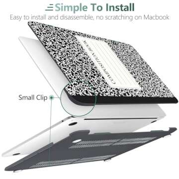 Dongke MacBook Pro 13 inch Case Model A2251/A2289 2020 Released, Plastic Hard Shell Case Cover for MacBook Pro 13 inch with Retina Display & Touch Bar Fits Touch ID (Composition Book)