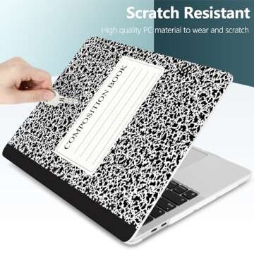 Dongke MacBook Pro 13 inch Case Model A2251/A2289 2020 Released, Plastic Hard Shell Case Cover for MacBook Pro 13 inch with Retina Display & Touch Bar Fits Touch ID (Composition Book)