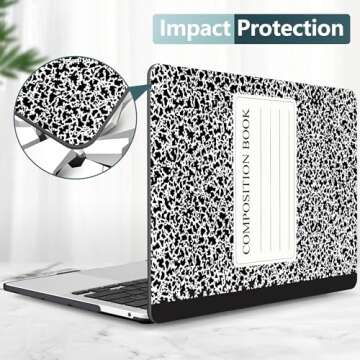 Dongke MacBook Pro 13 inch Case Model A2251/A2289 2020 Released, Plastic Hard Shell Case Cover for MacBook Pro 13 inch with Retina Display & Touch Bar Fits Touch ID (Composition Book)