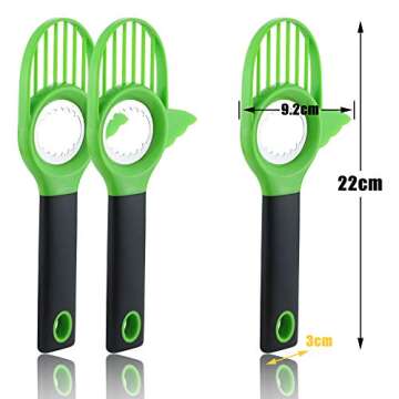 CZWESTC 3 Pcs 3 in 1 Avocado Tools, Avocado Slicer Cutter, Multifunctional Avocado Pitter with Good ...