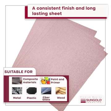 Sungold Abrasives 11119 9 X 11 Sheets 600-Grit Stearated Aluminum Oxide, 25-Pack