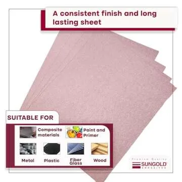 Sungold Abrasives 11119 9 X 11 Sheets 600-Grit Stearated Aluminum Oxide, 25-Pack
