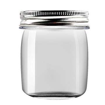 novelinks 8 Ounce Clear Plastic Jars Containers With Screw On Lids - Refillable Round Empty Plastic ...