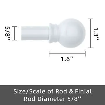 GXOACKJ Curtain Rods for windows 66-120 inch, 5/8 inch Decorative White Splicing Heavy Duty Metal Curtain Rod set with Brackets