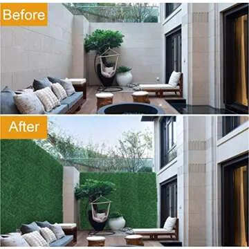 greenjoye Artificial Boxwood Hedge Topiary Panels UV Protected for Outdoor Decoration,20 x 20 Inches 12Pcs (Dark Green)