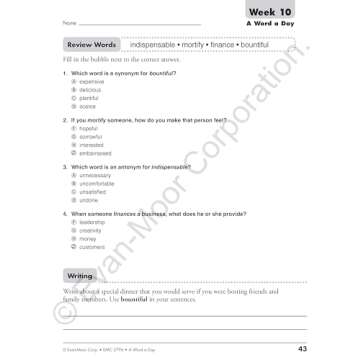 A Word a Day, Grade 6