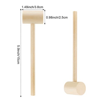 18 Pieces Mini Wooden Crab Lobster Mallets Seafood Shellfish Crab Hammer Solid Hardwood Hammer for Breakable Chocolate Heart, Cracking Seafood Tool and Craft
