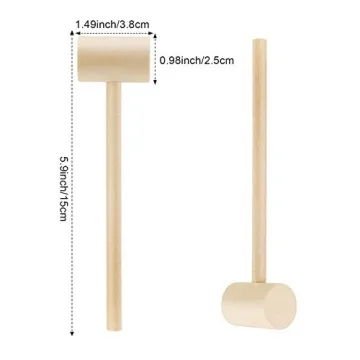 18 Pieces Mini Wooden Crab Lobster Mallets Seafood Shellfish Crab Hammer Solid Hardwood Hammer for Breakable Chocolate Heart, Cracking Seafood Tool and Craft