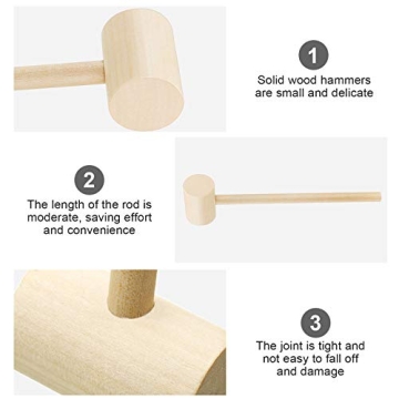 18 Pieces Mini Wooden Crab Lobster Mallets Seafood Shellfish Crab Hammer Solid Hardwood Hammer for Breakable Chocolate Heart, Cracking Seafood Tool and Craft