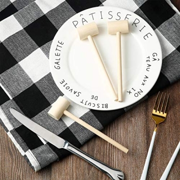 18 Pieces Mini Wooden Crab Lobster Mallets Seafood Shellfish Crab Hammer Solid Hardwood Hammer for Breakable Chocolate Heart, Cracking Seafood Tool and Craft