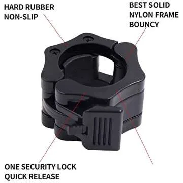 GLE2016 Olympic Barbell Clamp Collar Quick Release Pair of Locking 2 Inches Professional Weight Bar Plate Locks Collar Clips for Workout Weightlifting Fitness Training(Large)