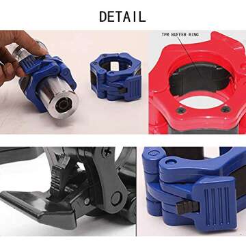 GLE2016 Olympic Barbell Clamp Collar Quick Release Pair of Locking 2 Inches Professional Weight Bar Plate Locks Collar Clips for Workout Weightlifting Fitness Training(Large)