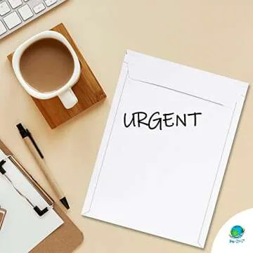 Amiff Rigid Mailers 9.75 x 12.25 Paperboard mailers 9 3/4 x 12 1/4. Pack of 20 white photo mailers. No bend, Self-sealing mailers. Document envelopes