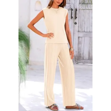 PRETTYGARDEN Women's 2 Piece Knit Loungewear Set