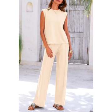 PRETTYGARDEN Women's 2 Piece Knit Loungewear Set