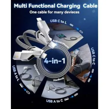 Versatile 4-in-1 USB C Lightning Charging Cable