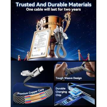 Versatile 4-in-1 USB C Lightning Charging Cable