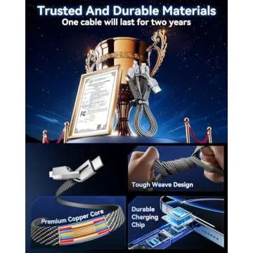 Versatile 4-in-1 USB C Lightning Charging Cable