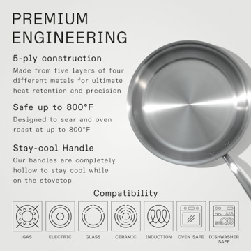 Made In 12-Inch Stainless Steel Frying Pan for All Cooktops