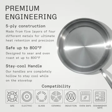 Made In 12-Inch Stainless Steel Frying Pan for All Cooktops