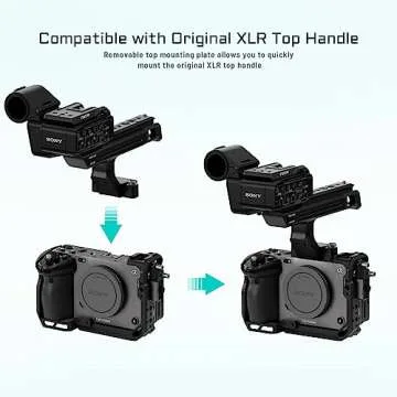 Tiltaing Full Camera Cage Compatible with Sony FX3/FX30 ñ Black | Integrated Design, Half Cage & Full Cage,Cold Shoe Receivers, NATO Rails for Side Handles, Quick Release Plate | TA-T13-FCC-B
