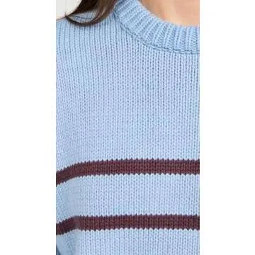 Z SUPPLY Women's Boyfriend Stripe Sweater, Light Denim, M