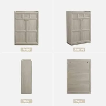 SICOTAS Sideboard Buffet Cabinet with Unique 3D Design