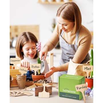 Homenote Bamboo Plant Labels 60Pcs Plant Tags for Seedlings T-Type Tags for Plants Outdoor Garden Markers Vegetable Seedling