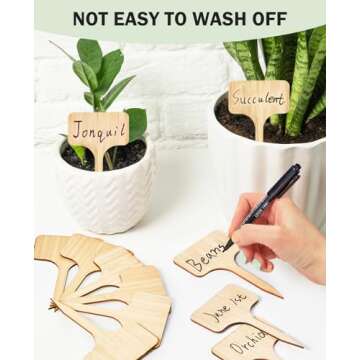 Homenote Bamboo Plant Labels 60Pcs Plant Tags for Seedlings T-Type Tags for Plants Outdoor Garden Markers Vegetable Seedling