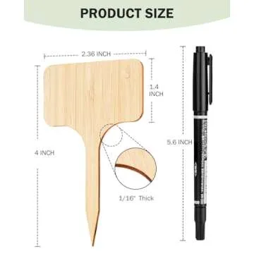 Homenote Bamboo Plant Labels - 60 Eco-Friendly Garden Tags