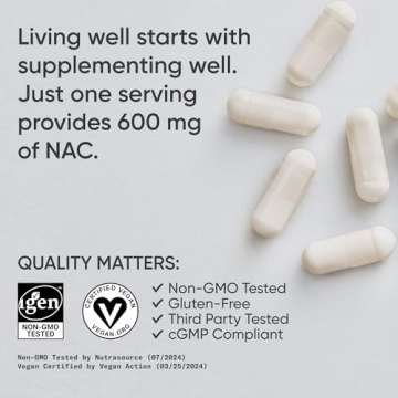 NAC 600mg Vegan Capsules Antioxidant Immune Support
