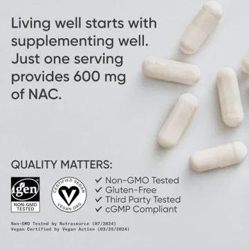 NAC 600mg Vegan Capsules Antioxidant Immune Support